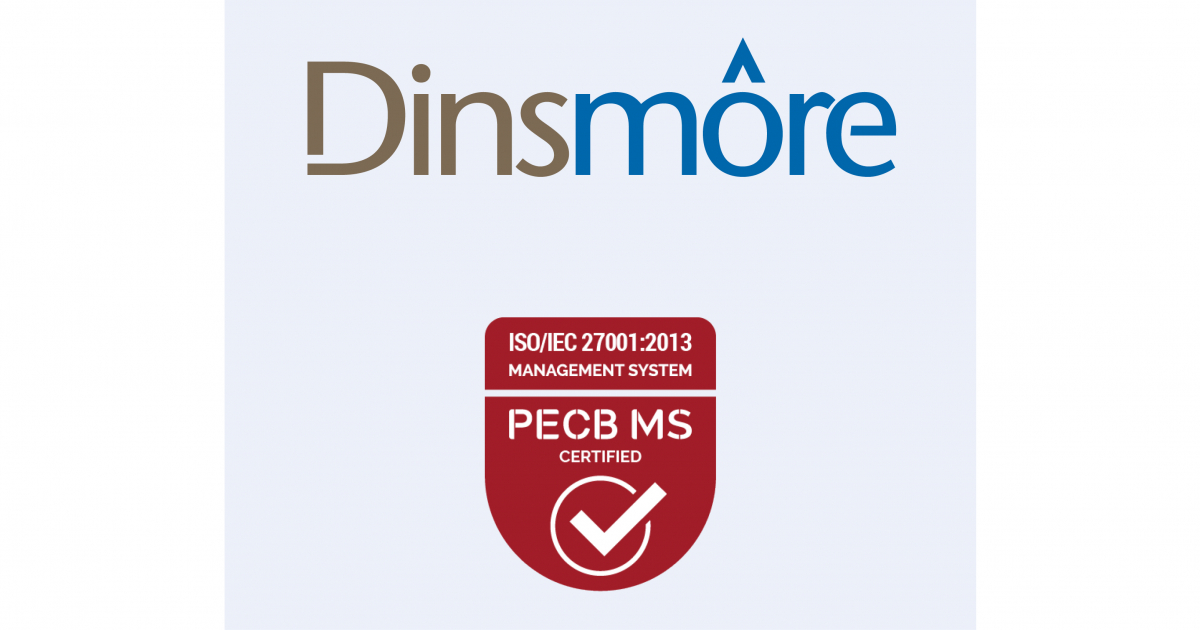 Dinsmore Earns ISO 27001 Certification for Information Security