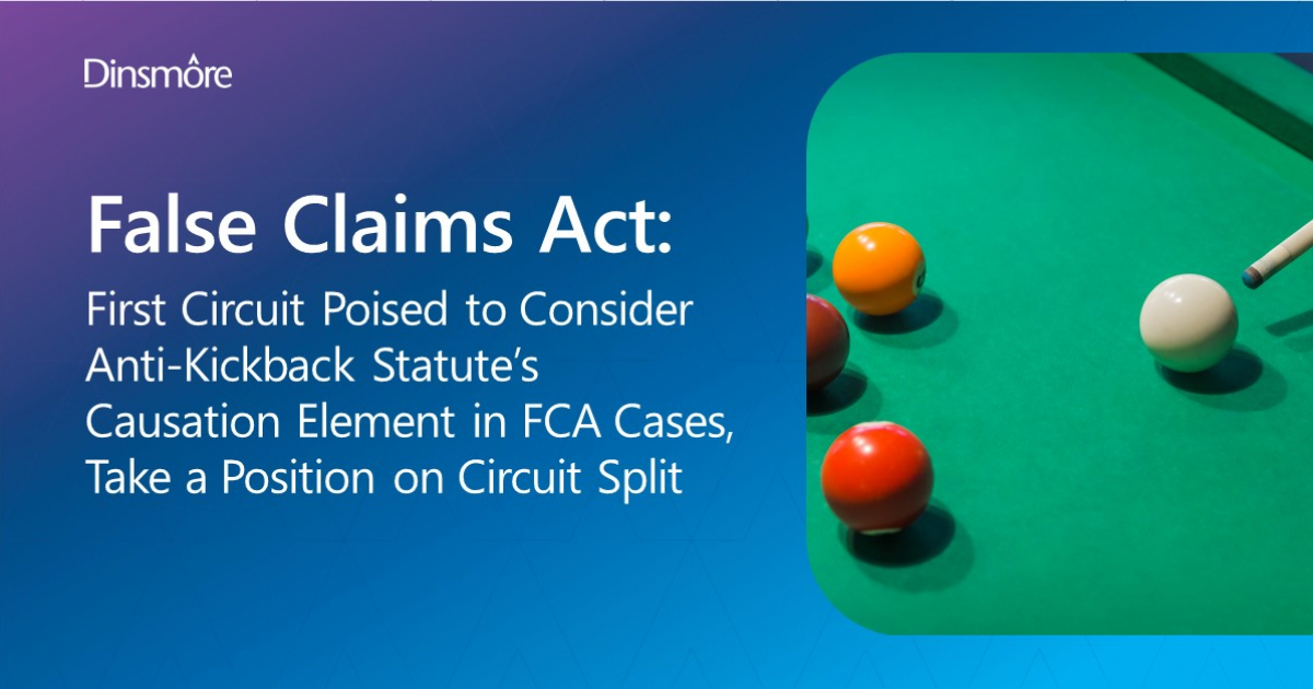 First Circuit Poised to Consider AntiKickback Statute’s Causation