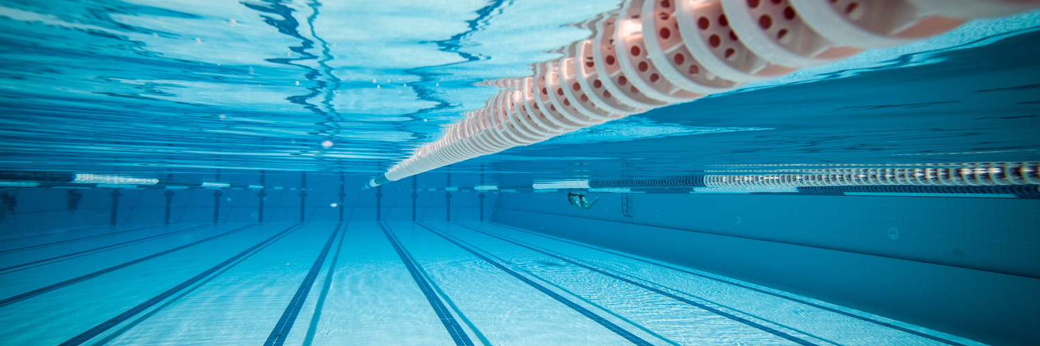 Underwater in a pool