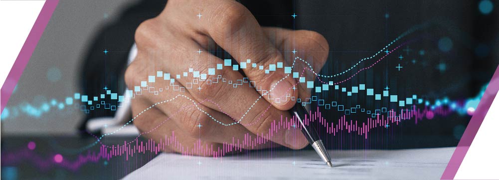 Person writing on paper with a pen. 