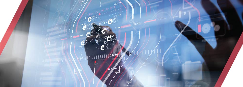 Futuristic digital security.